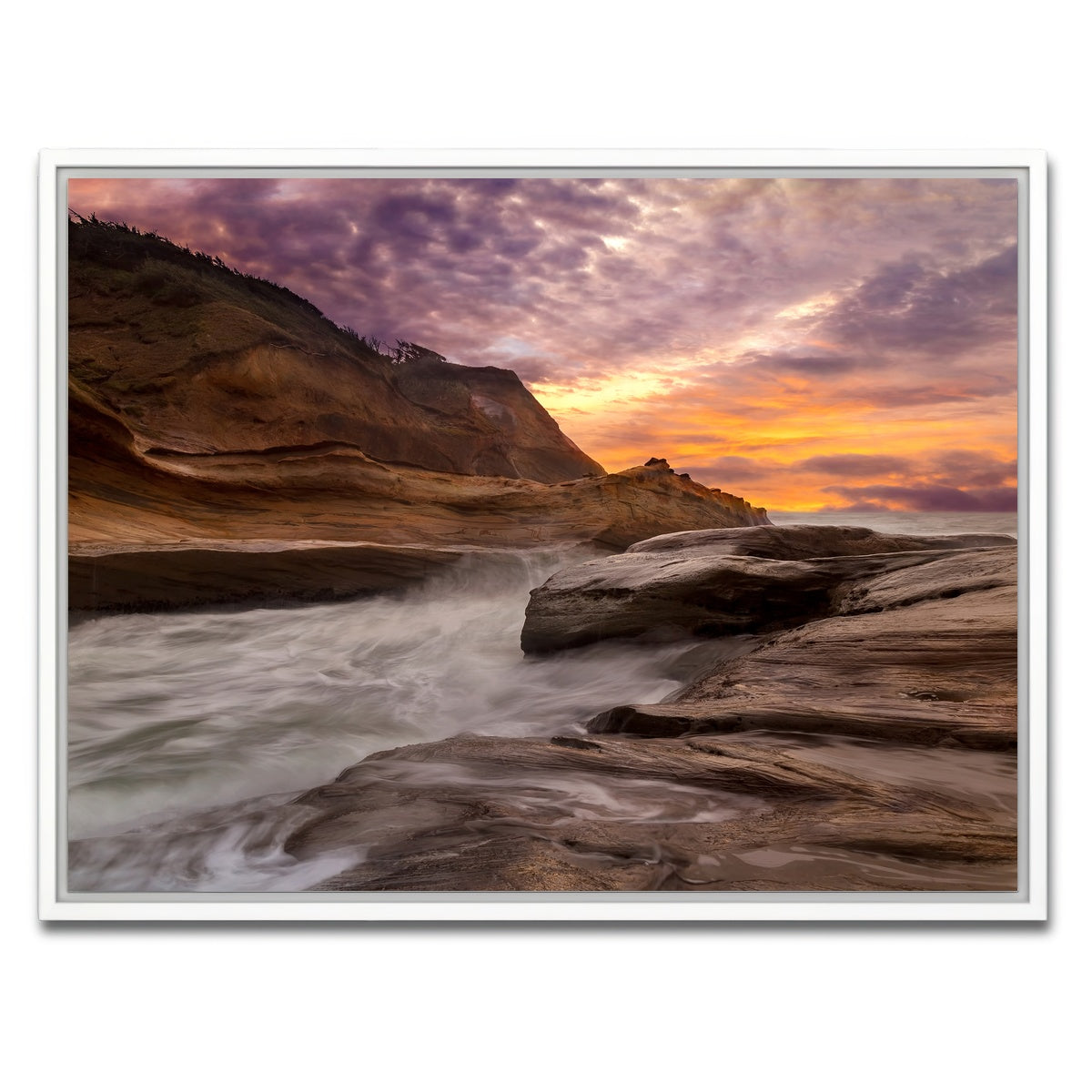 AUTO-MOCKUP WHITE | Cape Kiwanda | 1 Piece | White Framed Canvas | group=4x3
