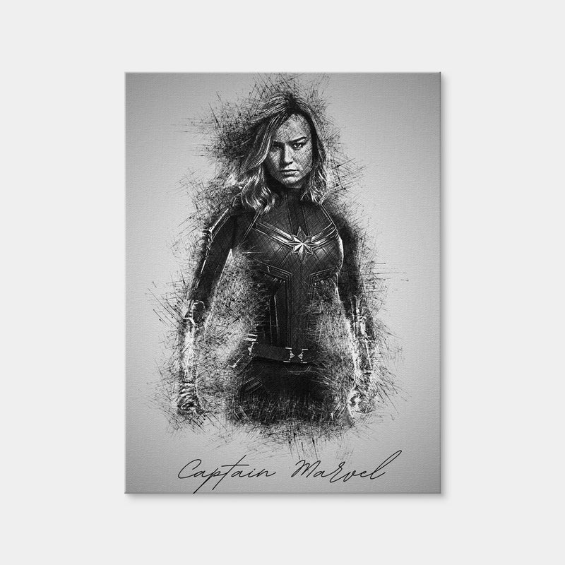 AUTO-MOCKUP WHITE | Captain Marvel Sketch | 1 Piece | Gallery Wrap Canvas | group=3x4