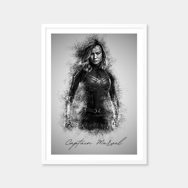 Captain Marvel Sketch Wall Art — Framed Print Format preview