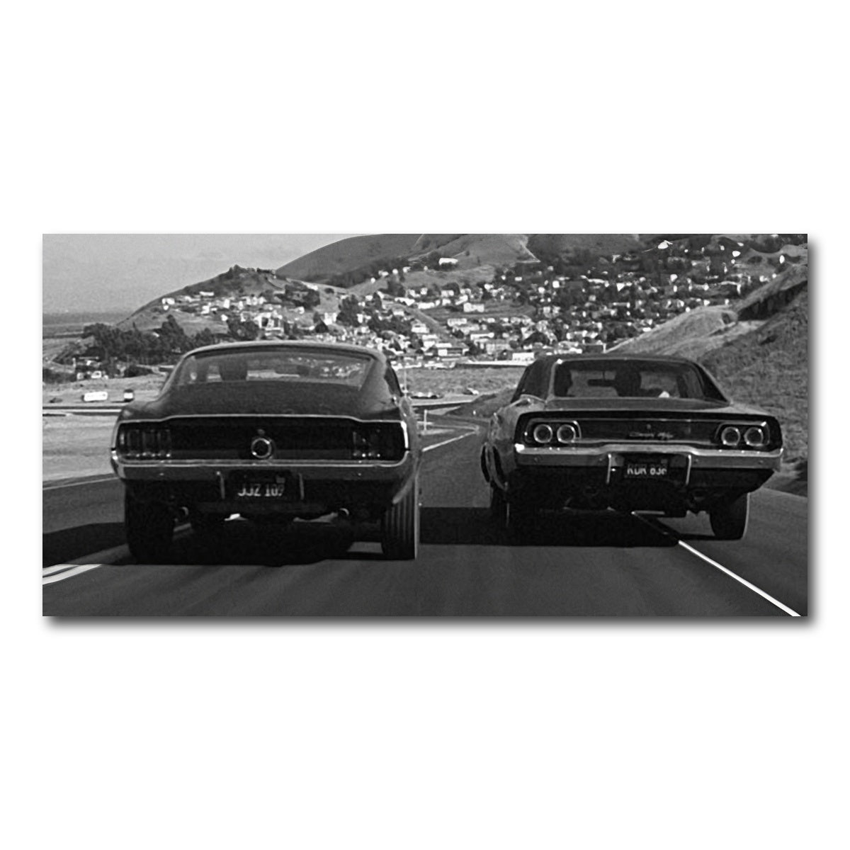 AUTO-MOCKUP WHITE | Car Chase Bullitt | 1 Piece | Gallery Wrap Canvas | group=2x1