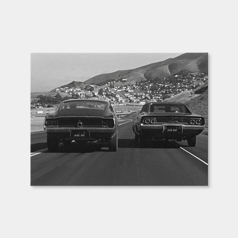 AUTO-MOCKUP WHITE | Car Chase Bullitt | 1 Piece | Gallery Wrap Canvas | group=4x3