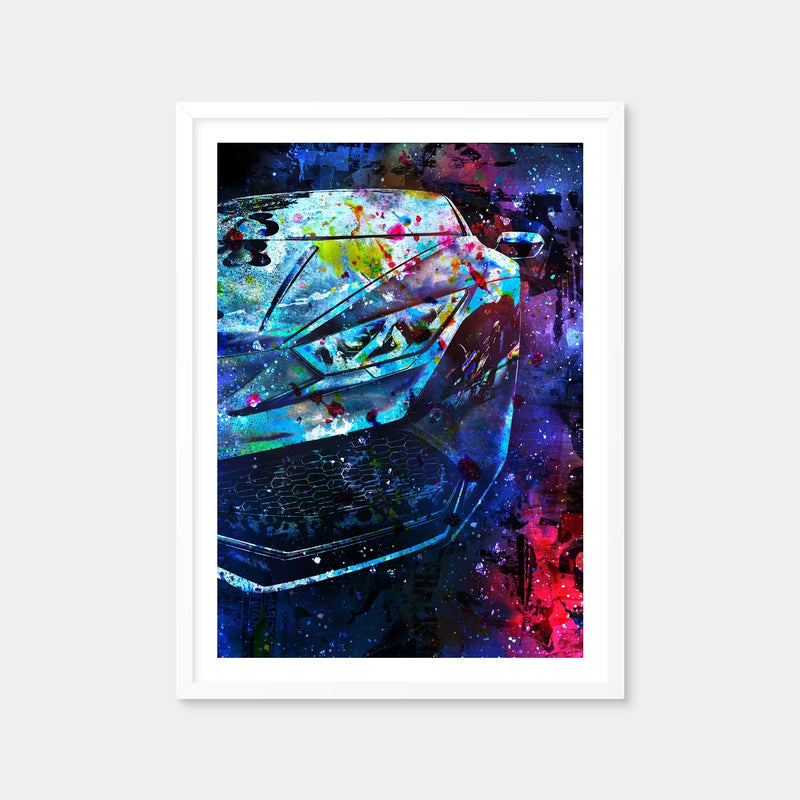 AUTO-MOCKUP WHITE | Car Color Splash | 1 Piece | White Framed Print | group=3x4