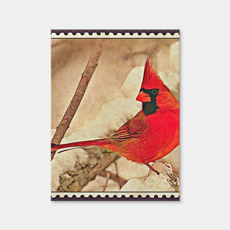 AUTO-MOCKUP WHITE | Cardinal Postage Stamp | 1 Piece | Gallery Wrap | group=3x4