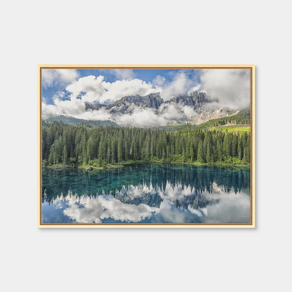 Carezza Lake Wall Art — Framed Canvas Format preview