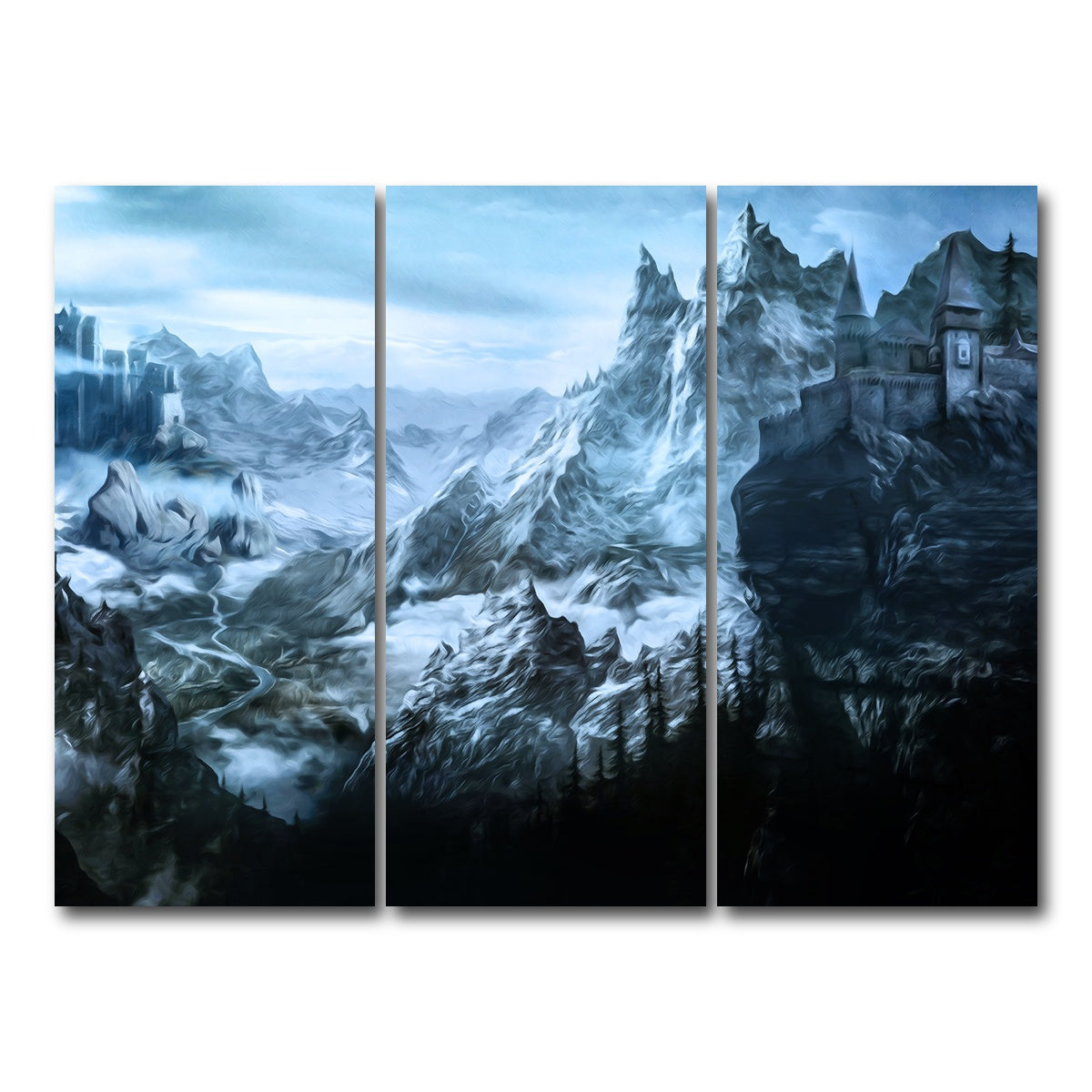 AUTO-MOCKUP WHITE | Castle Ridge | 3 Piece | Gallery Wrap Canvas | group=8x18