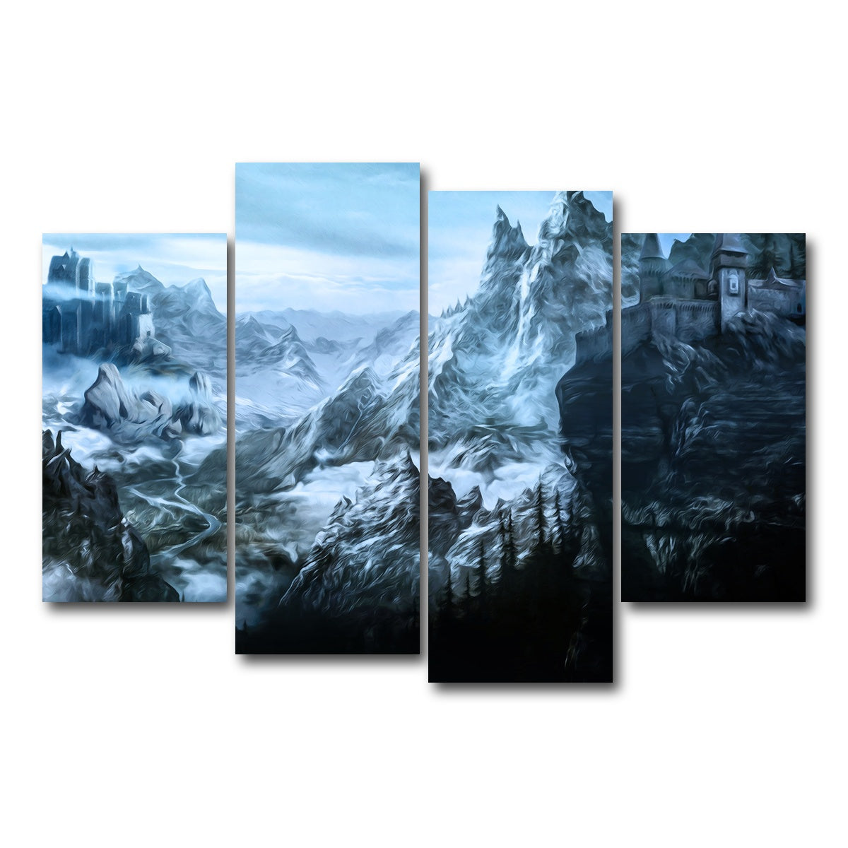 AUTO-MOCKUP WHITE | Castle Ridge | 4 Piece | Gallery Wrap Canvas | group=4_short