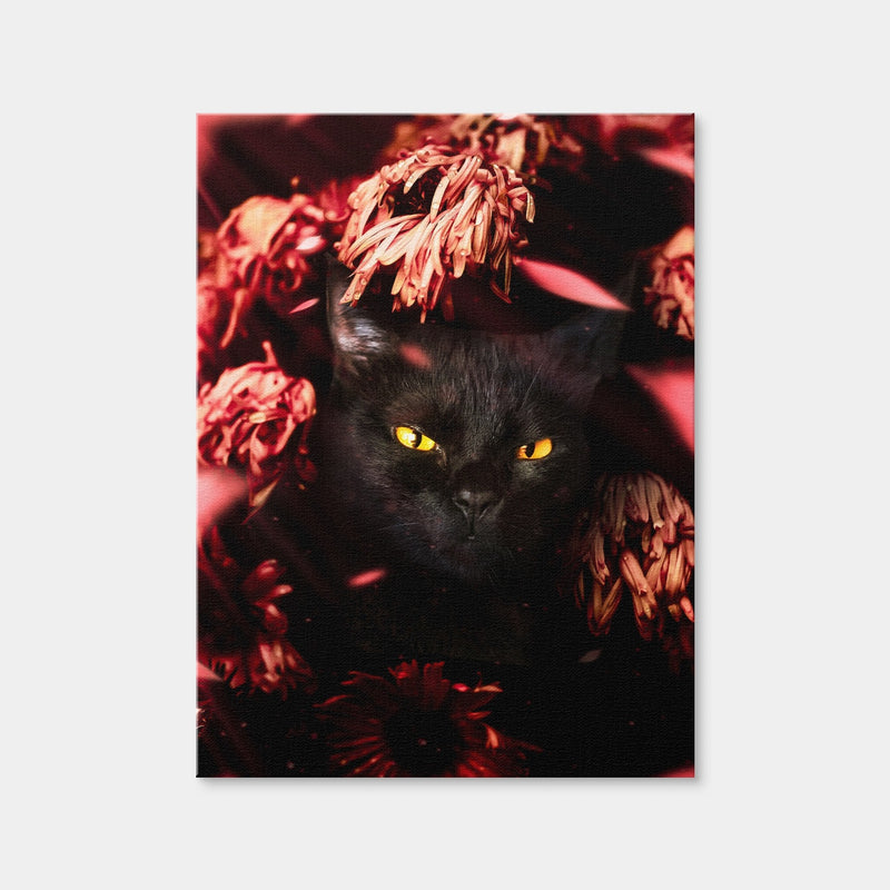 AUTO-MOCKUP WHITE | Cat Black Petals | 1 Piece | Gallery Wrap Canvas | group=3x4