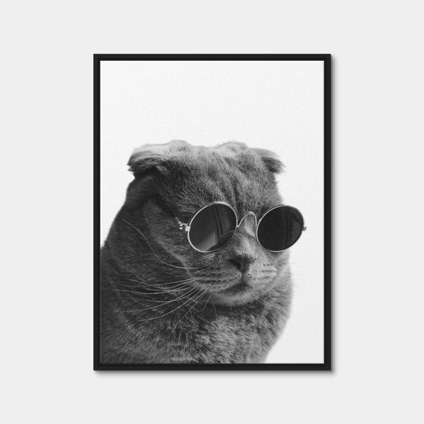 Cat Cool Wall Art — Framed Canvas Format preview