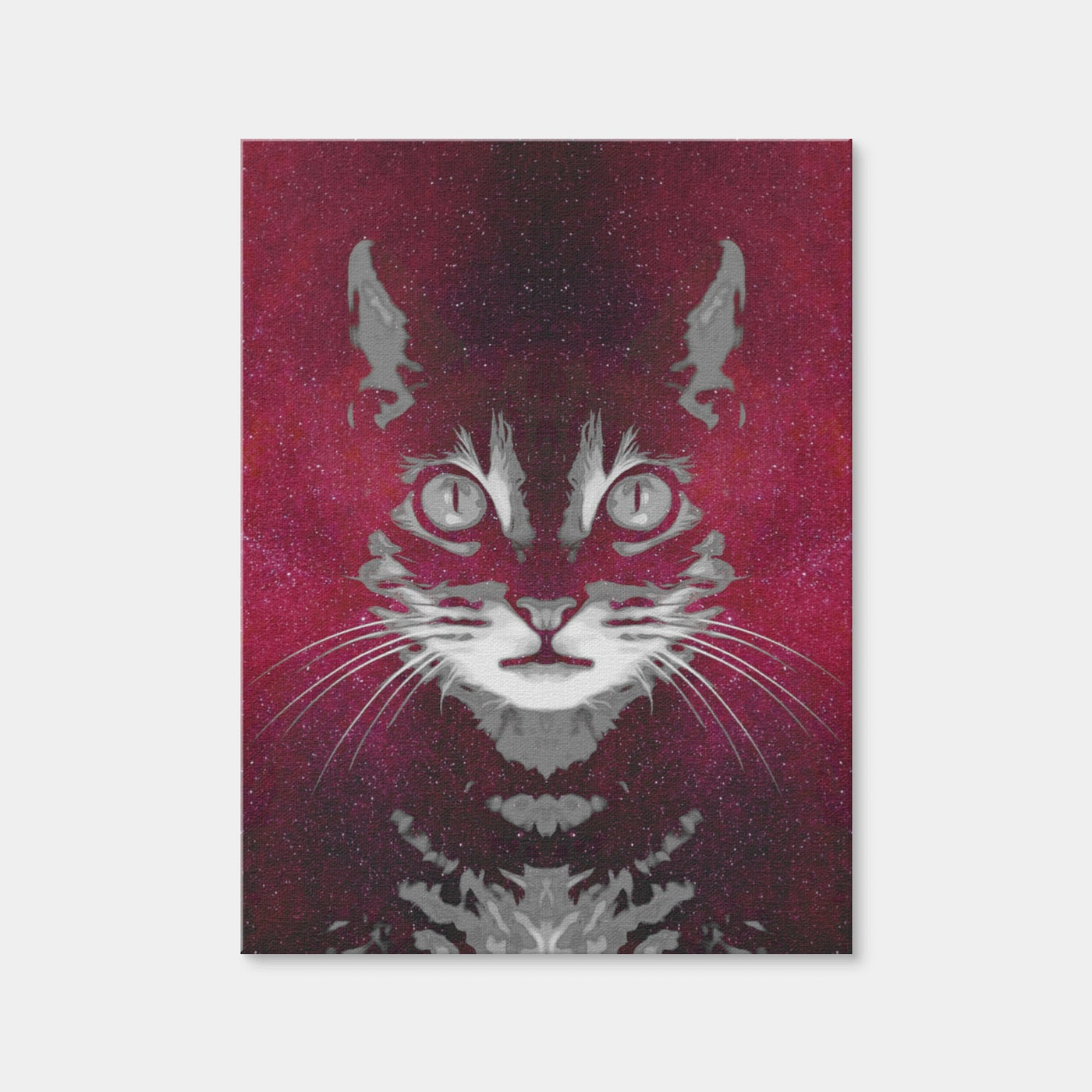 AUTO-MOCKUP WHITE | Cat Face with Cosmic Background | 1 Piece | Gallery Wrap Canvas | group=3x4