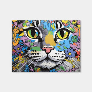 AUTO-MOCKUP WHITE | Cat Graffiti | 1 Piece | Gallery Wrap Canvas | group=4x3