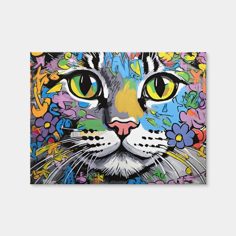 AUTO-MOCKUP WHITE | Cat Graffiti | 1 Piece | Gallery Wrap Canvas | group=4x3