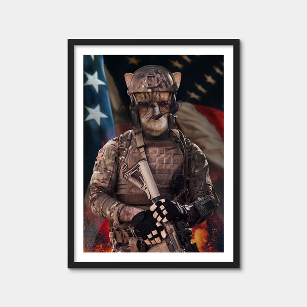 Cat Soldier Wall Art — Framed Print Format preview