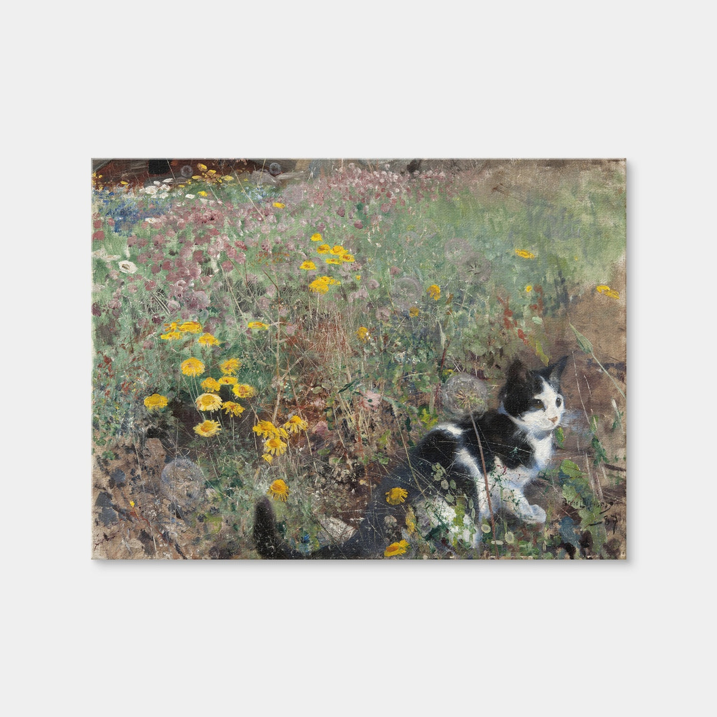 AUTO-MOCKUP WHITE | Cat on a Flowery Meadow | 1 Piece | Gallery Wrap Canvas | group=4x3