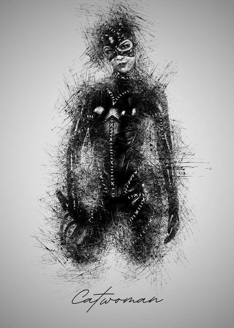 Catwoman Sketch Wall Art