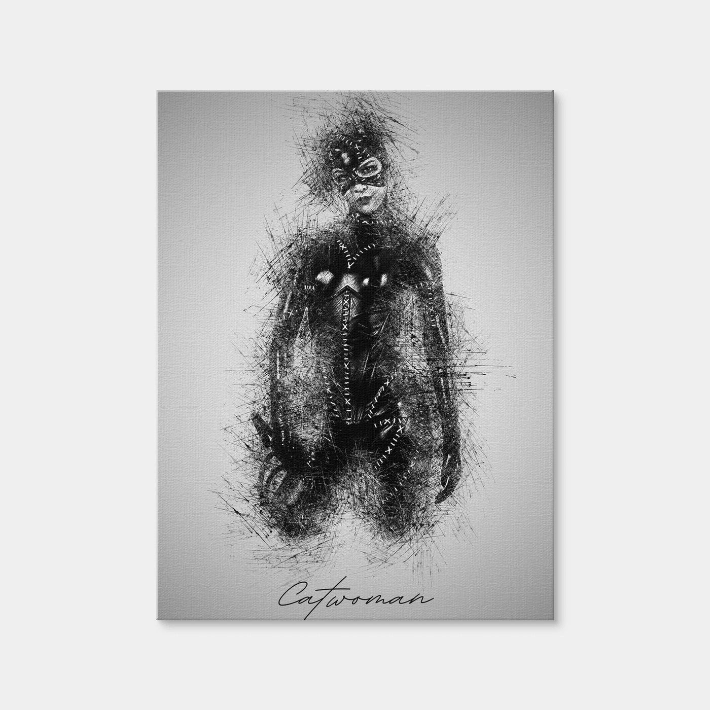 AUTO-MOCKUP WHITE | Catwoman Sketch | 1 Piece | Gallery Wrap Canvas | group=3x4