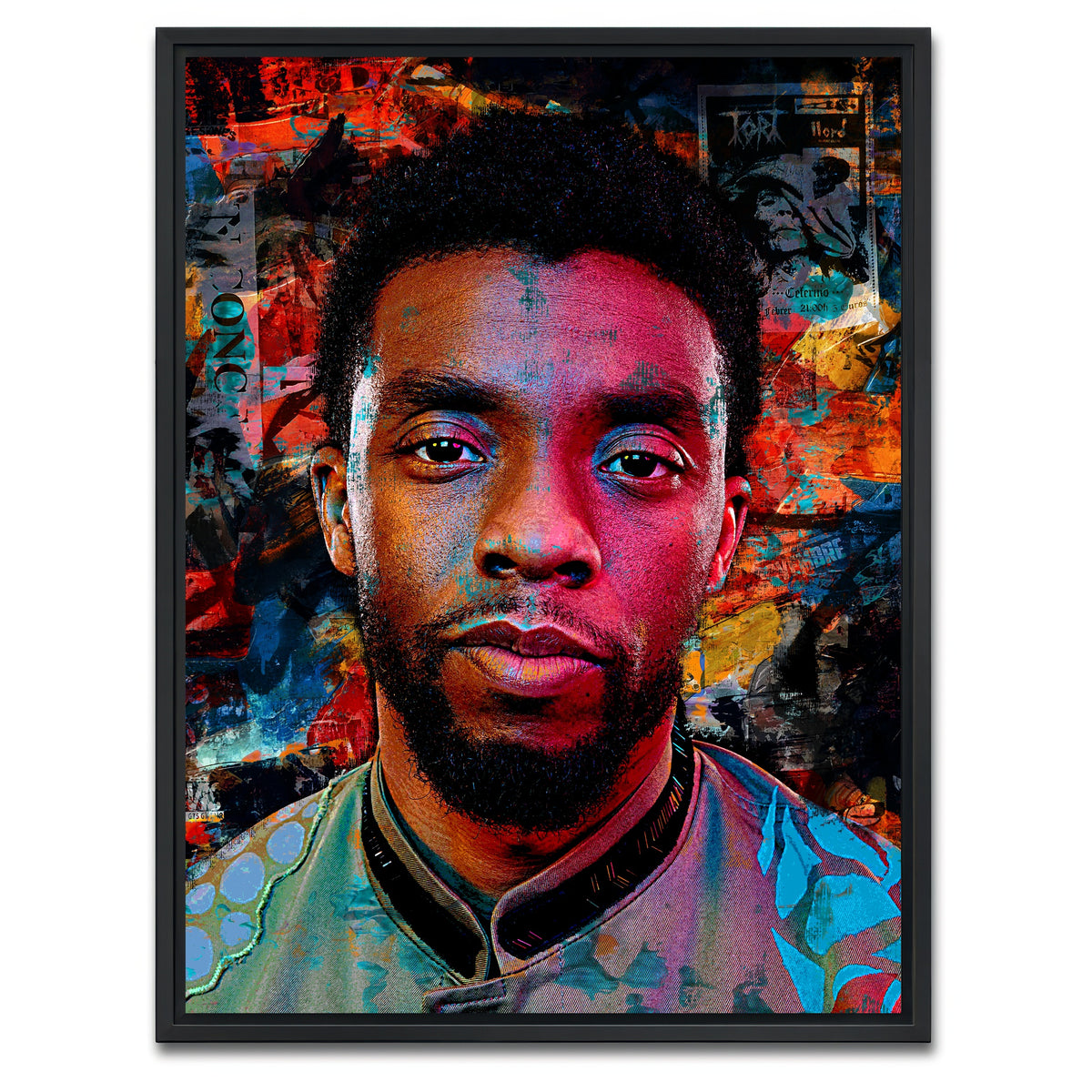 AUTO-MOCKUP WHITE | Chadwick Boseman | 1 Piece | Black Framed Canvas | group=3x4