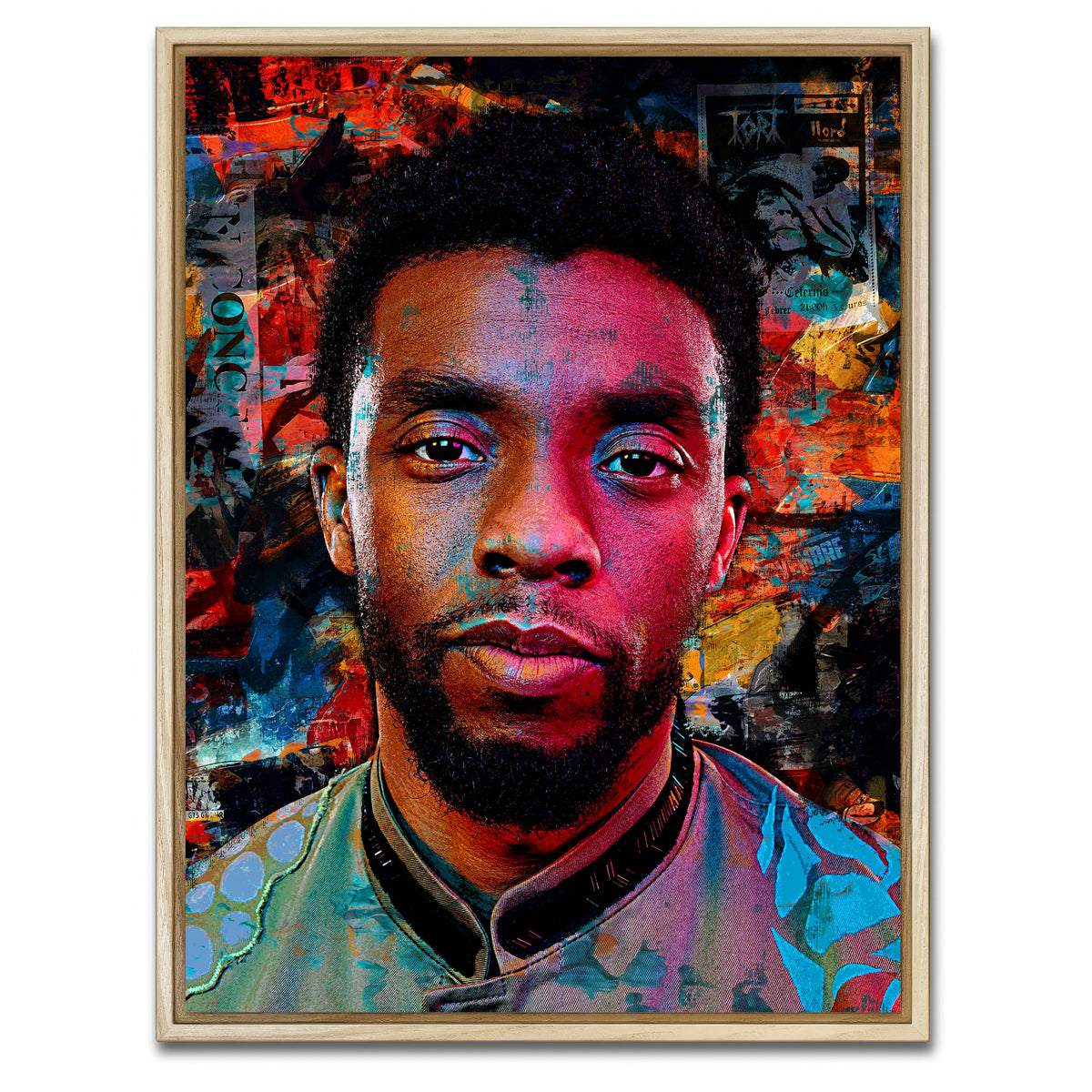 AUTO-MOCKUP WHITE | Chadwick Boseman | 1 Piece | Natural Framed Canvas | group=3x4