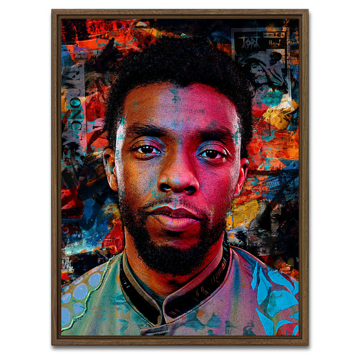 AUTO-MOCKUP WHITE | Chadwick Boseman | 1 Piece | Walnut Framed Canvas | group=3x4