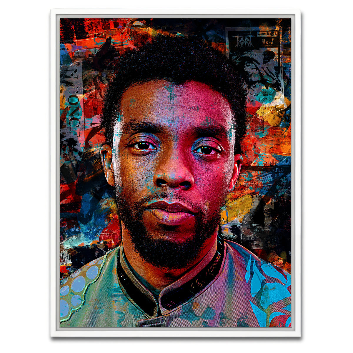 AUTO-MOCKUP WHITE | Chadwick Boseman | 1 Piece | White Framed Canvas | group=3x4