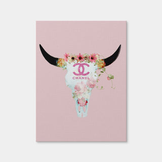 AUTO-MOCKUP WHITE | Chanel Bull Skull | 1 Piece | Gallery Wrap Canvas | group=3x4