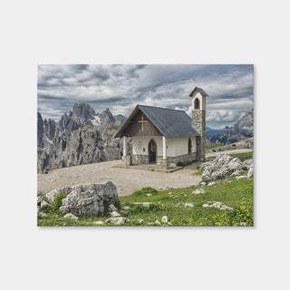 AUTO-MOCKUP WHITE | Chapel In The Dolomites | 1 Piece | Gallery Wrap Canvas | group=4x3