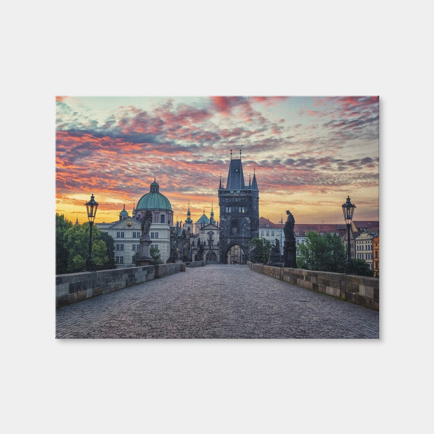 AUTO-MOCKUP WHITE | Charles Bridge Sunrise | 1 Piece | Gallery Wrap Canvas | group=4x3