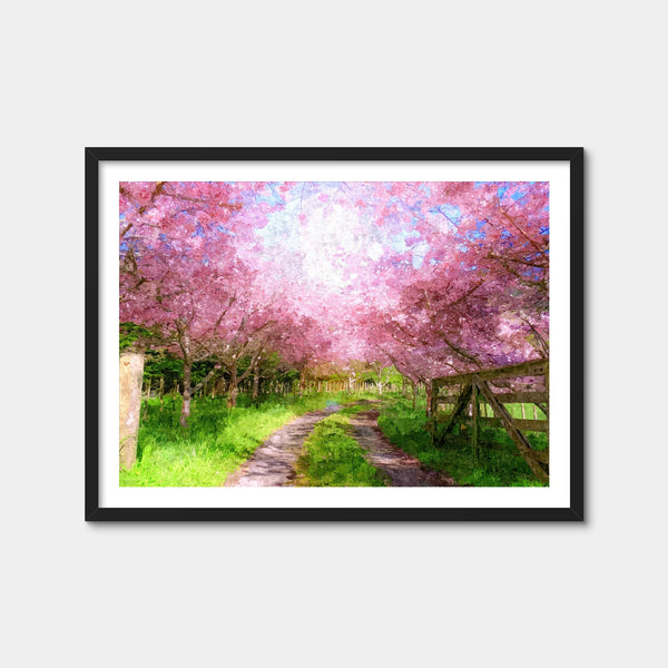 Cherry Blossom Lane Wall Art — Framed Print Format preview