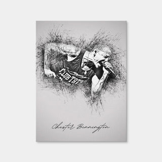 AUTO-MOCKUP WHITE | Chester Bennington Linkin Park | 1 Piece | Gallery Wrap Canvas | group=3x4