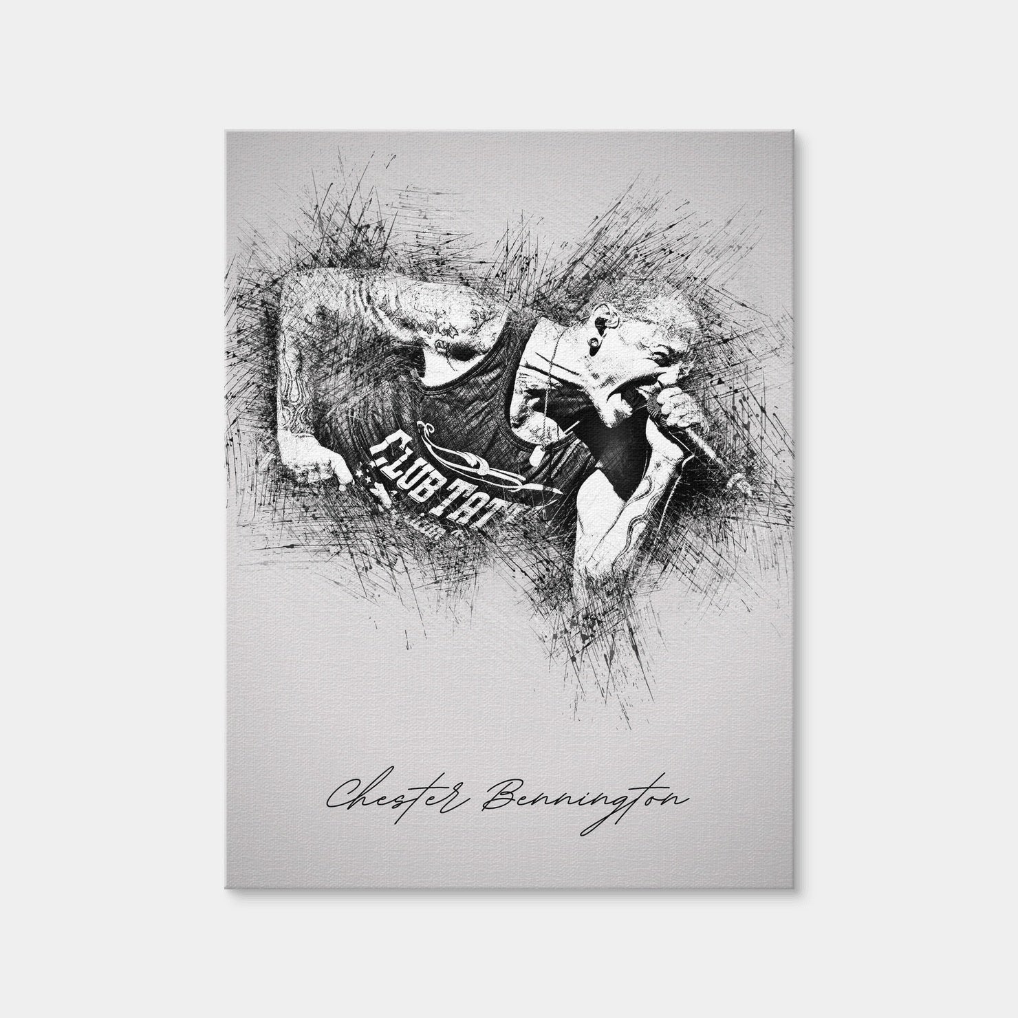 AUTO-MOCKUP WHITE | Chester Bennington Linkin Park | 1 Piece | Gallery Wrap Canvas | group=3x4