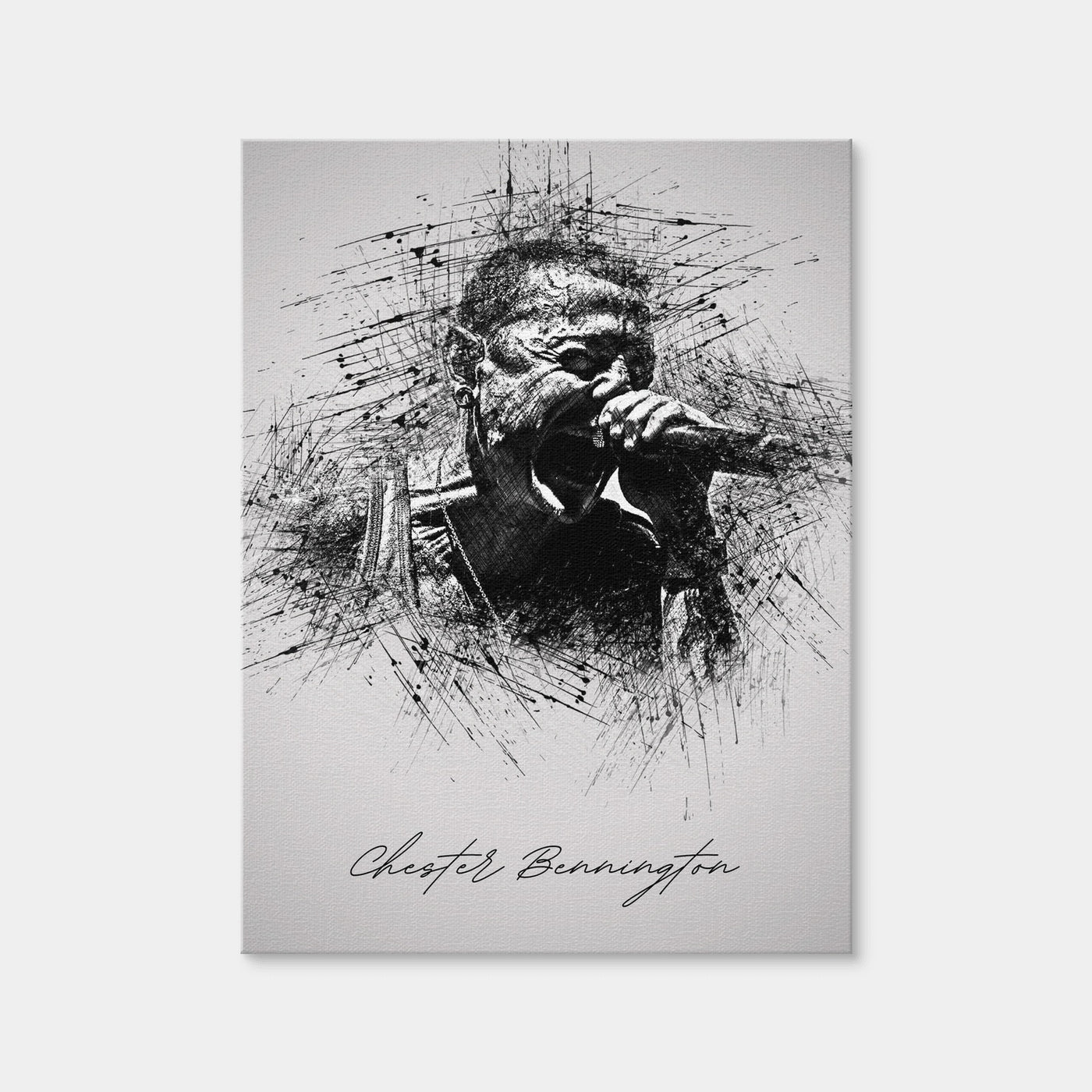 AUTO-MOCKUP WHITE | Chester Bennington Scream | 1 Piece | Gallery Wrap Canvas | group=3x4