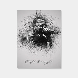 AUTO-MOCKUP WHITE | Chester Bennington Scream | 1 Piece | Gallery Wrap Canvas | group=3x4
