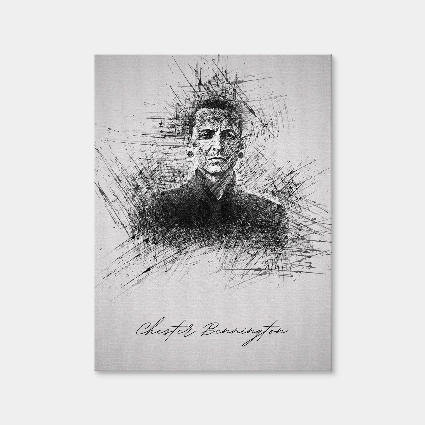 AUTO-MOCKUP WHITE | Chester Bennington Sketch | 1 Piece | Gallery Wrap Canvas | group=3x4