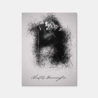 AUTO-MOCKUP WHITE | Chester Bennington with mic | 1 Piece | Gallery Wrap Canvas | group=3x4