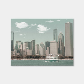 AUTO-MOCKUP WHITE | Chicago Skyline Urban Vintage Style | 1 Piece | Gallery Wrap Canvas | group=4x3