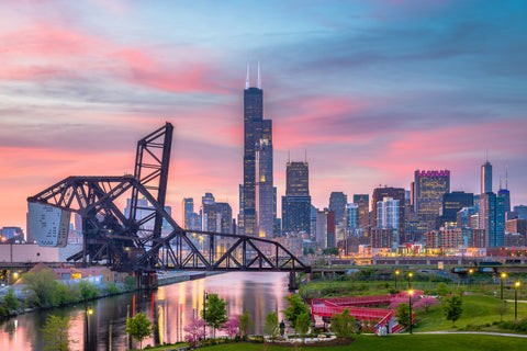 Chicago Skyline at Twilight Wall Art