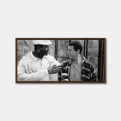 AUTO-MOCKUP WHITE | Chubbs & Happy Grayscale | 1 Piece | Walnut Framed Canvas | group=2x1