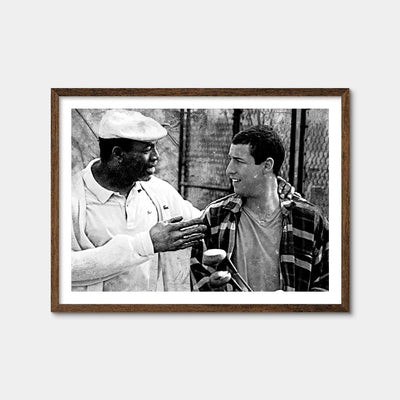 AUTO-MOCKUP WHITE | Chubbs & Happy Grayscale | 1 Piece | Walnut Framed Print | group=4x3