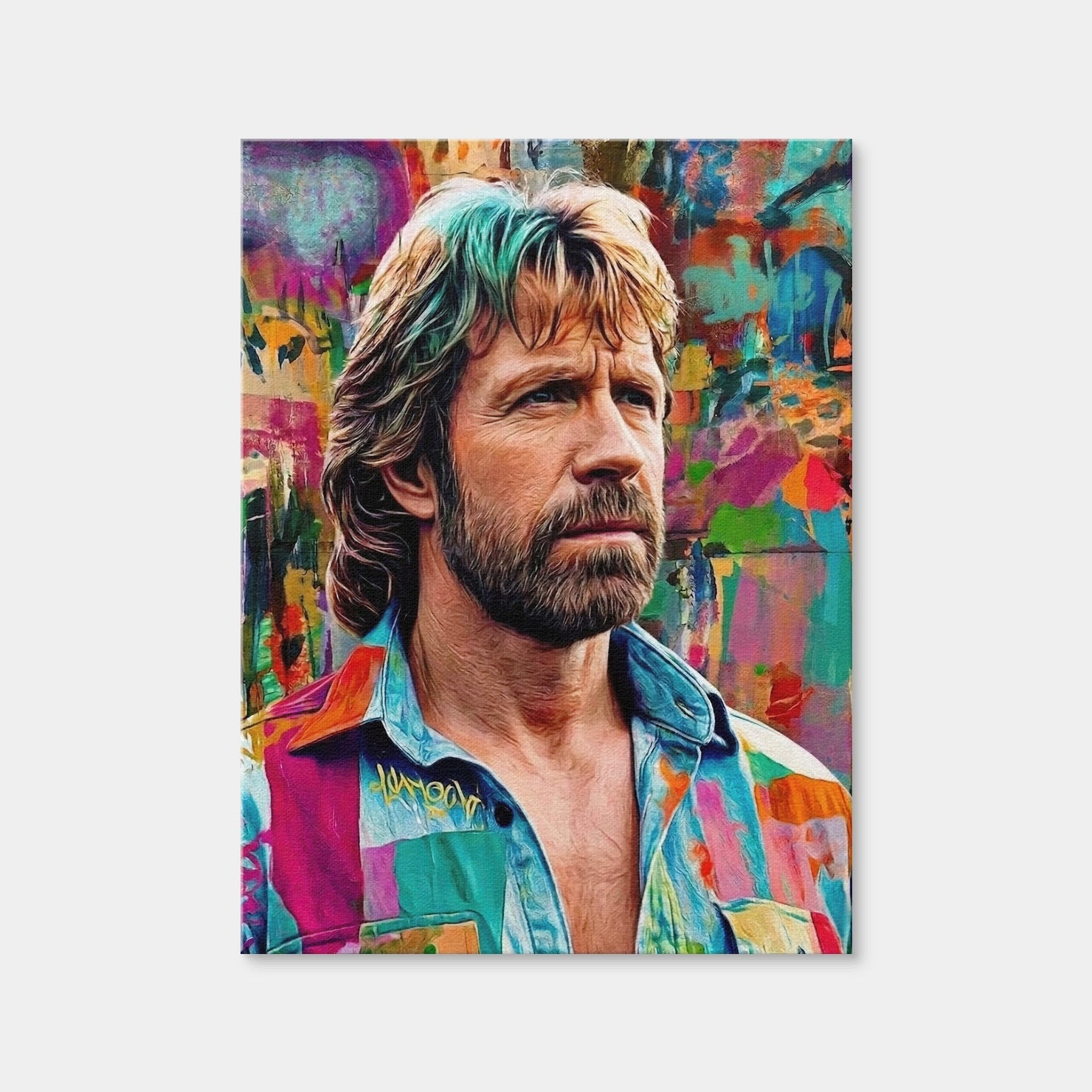 AUTO-MOCKUP WHITE | Chuck Norris Portrait | 1 Piece | Gallery Wrap Canvas | group=3x4