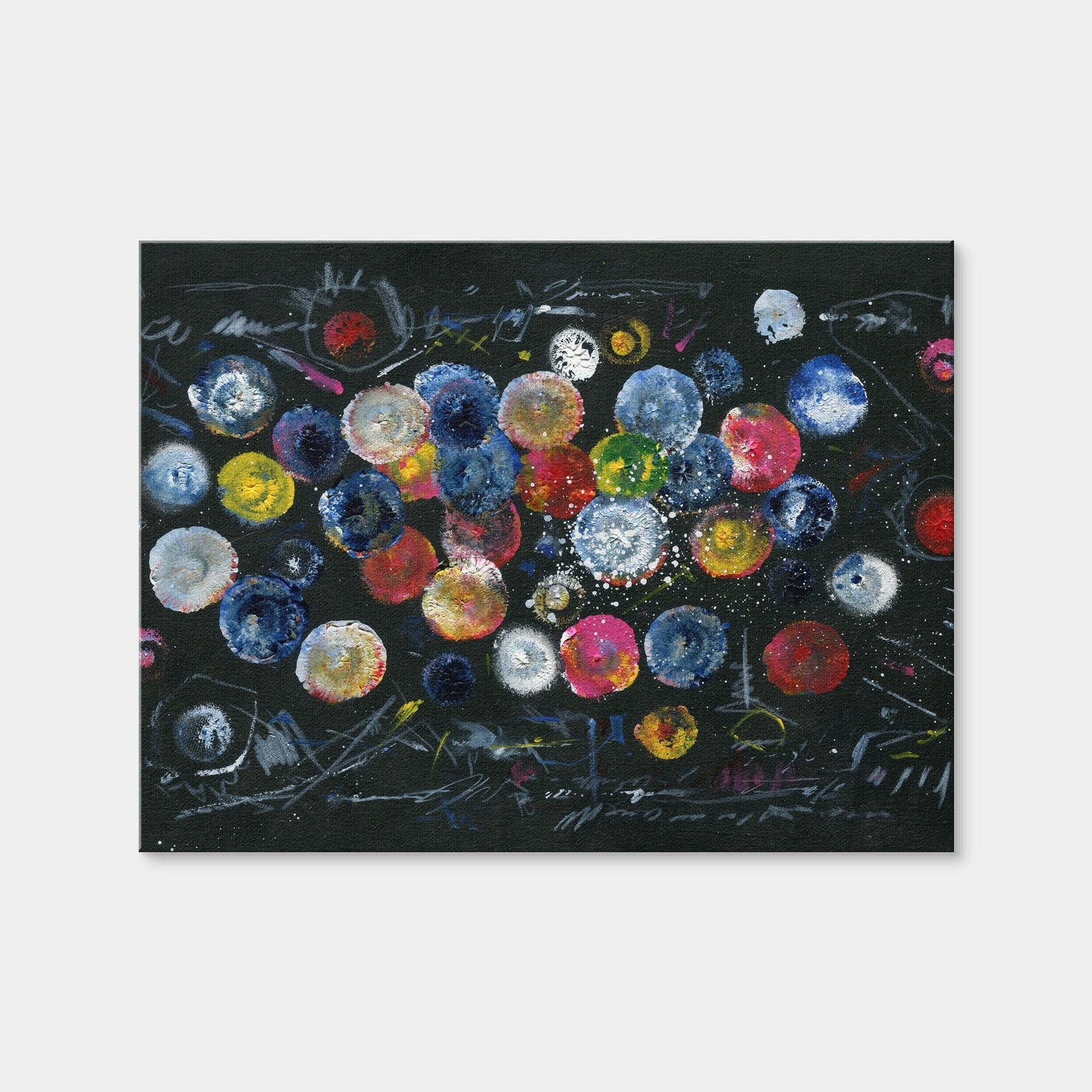 AUTO-MOCKUP WHITE | Circle Black | 1 Piece | Gallery Wrap Canvas | group=4x3