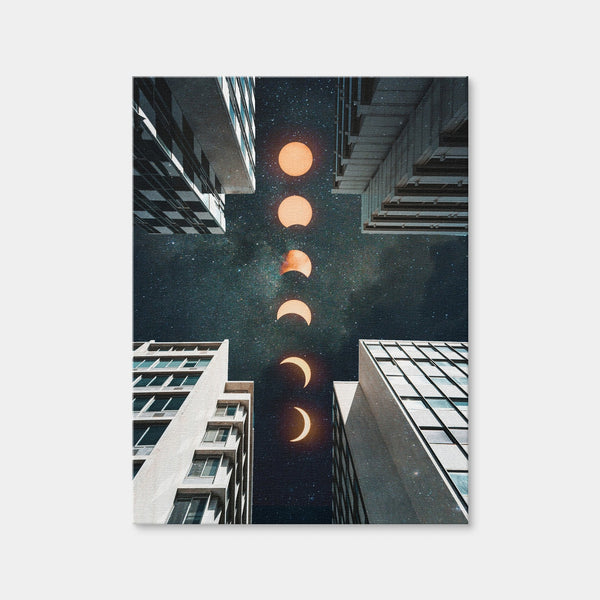 City Moonscape Buildings Wall Art — Canvas Wrap Format preview