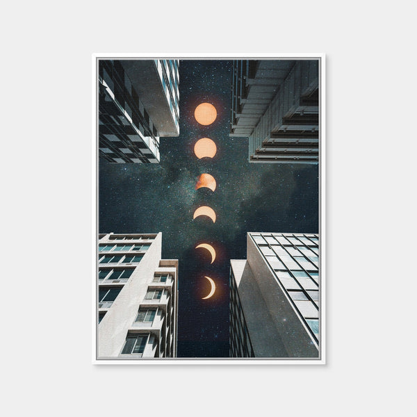City Moonscape Buildings Wall Art — Framed Canvas Format preview