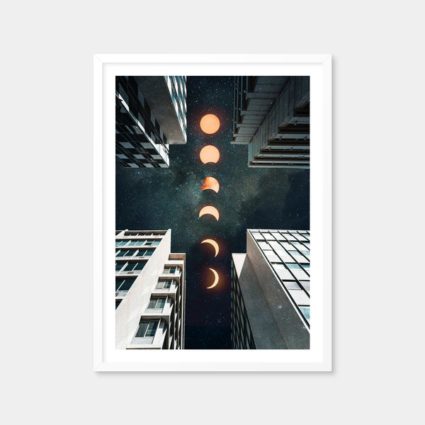 City Moonscape Buildings Wall Art — Framed Print Format preview