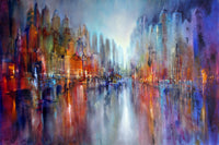 City by the River Wall Art