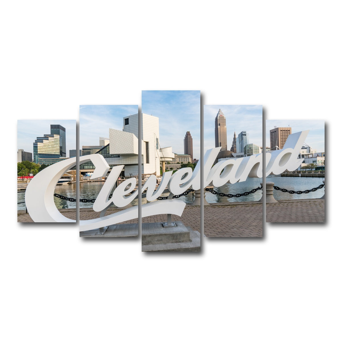 AUTO-MOCKUP WHITE | Cleveland Sign | 5 Piece | Gallery Wrap Canvas | group=5_normal