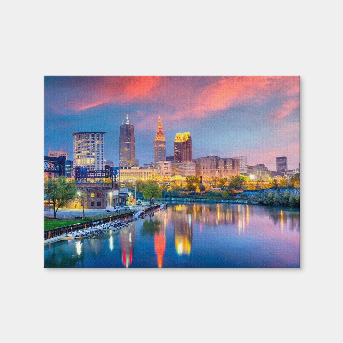 AUTO-MOCKUP WHITE | Cleveland Skyline | 1 Piece | Gallery Wrap Canvas | group=4x3