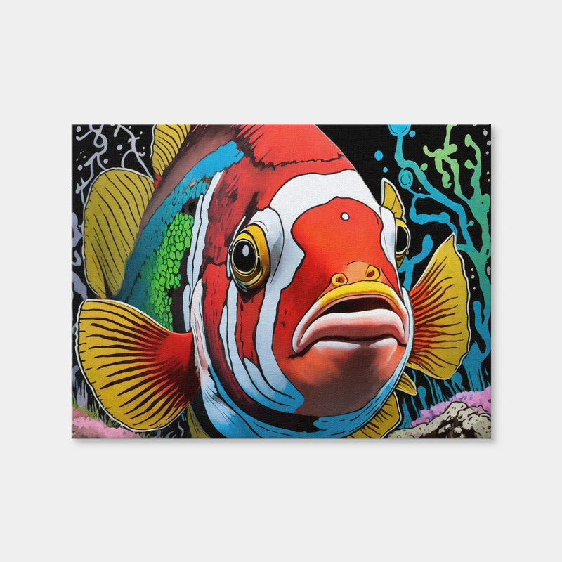 AUTO-MOCKUP WHITE | Clown Fish Graffiti | 1 Piece | Gallery Wrap Canvas | group=4x3