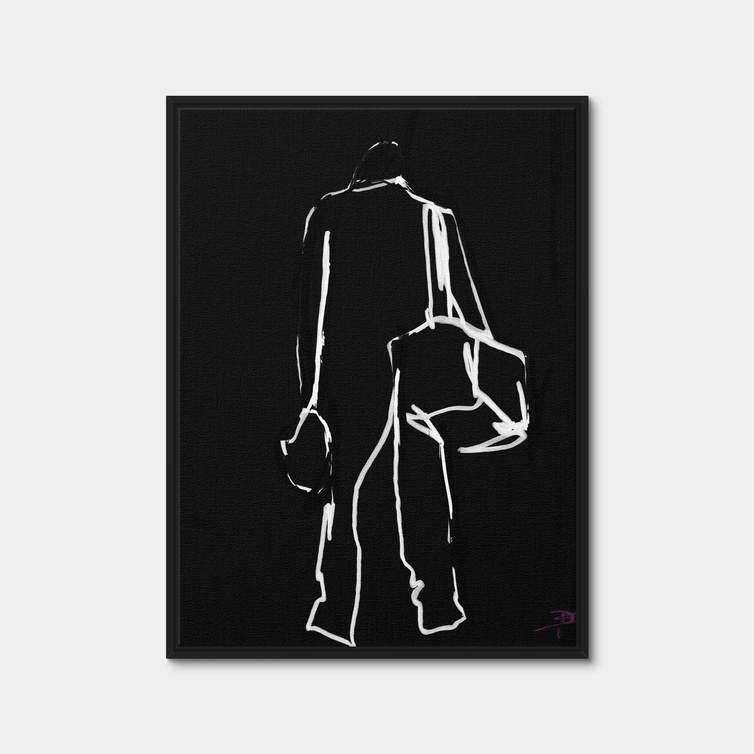 AUTO-MOCKUP WHITE | Clown Line Portrait | 1 Piece | Black Framed Canvas | group=3x4
