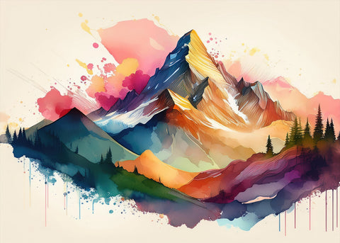 Colored Mountain Wall Art