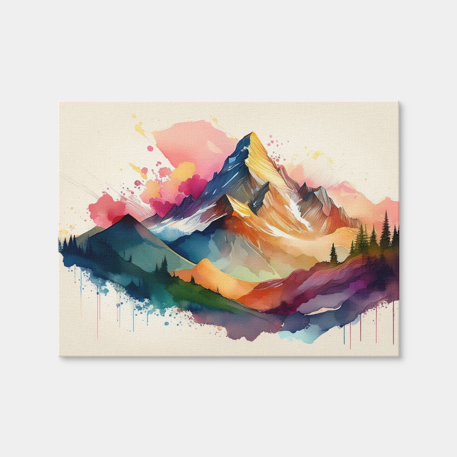 AUTO-MOCKUP WHITE | Colored Mountain | 1 Piece | Gallery Wrap Canvas | group=4x3
