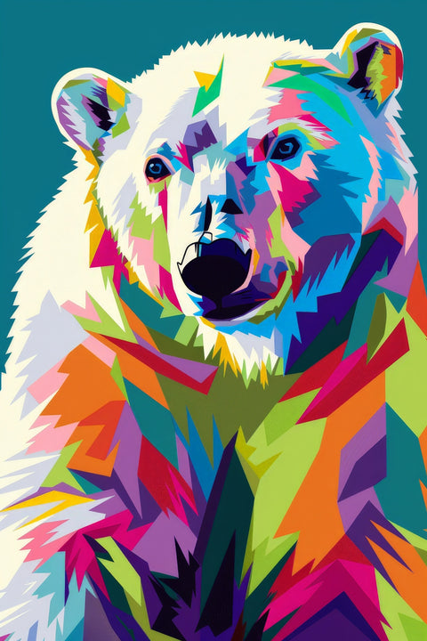 Colorful Polar Bear Wall Art